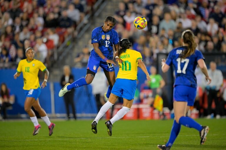 No. 5 USWNT taking up No. 9 Brazil for Paris Olympics gold