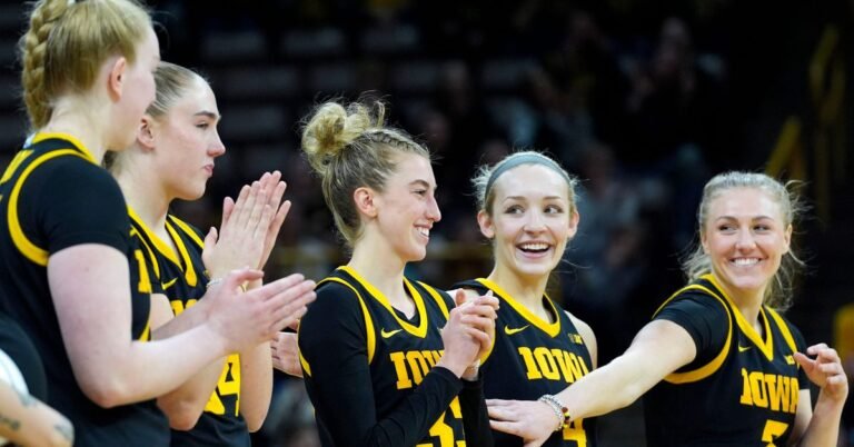 NCAAW: Iowa beats Wisconsin on Senior Day, securing 20-win season