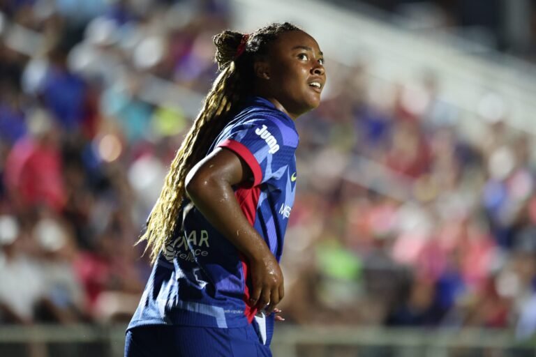 File: NC Braveness Business Jaedyn Shaw to Gotham in Document-Breaking NWSL Deal