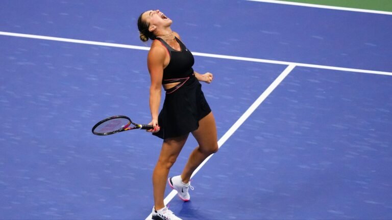 International No. 1 Aryna Sabalenka and No. 9 Amanda Anisimova competing in US Open ultimate